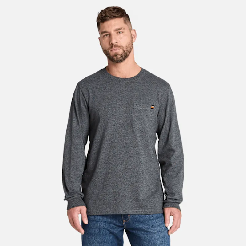 Men's Timberland PRO® Core Pocket Long-Sleeve T-Shirt in Dpest Grey Hthr sold by Timberland