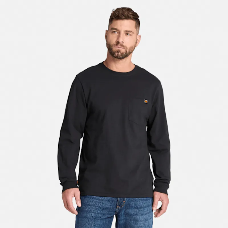 Men's Timberland PRO® Core Pocket Long-Sleeve T-Shirt in Black sold by Timberland