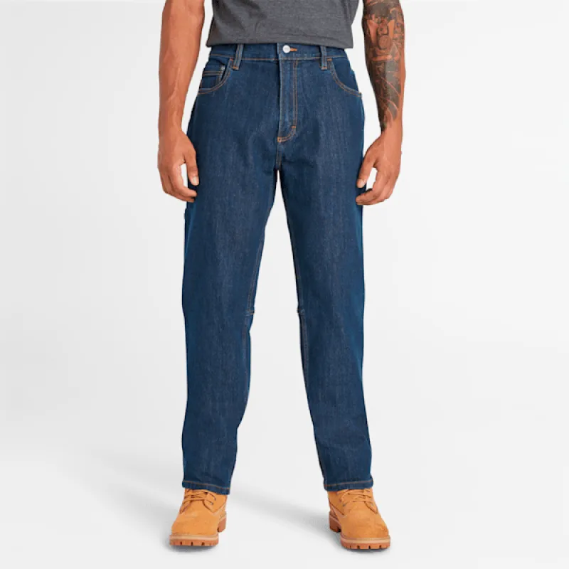 Men's Timberland PRO® Ballast Athletic-Fit Flex Denim Carpenter Jeans in Dark Wash sold by Timberland