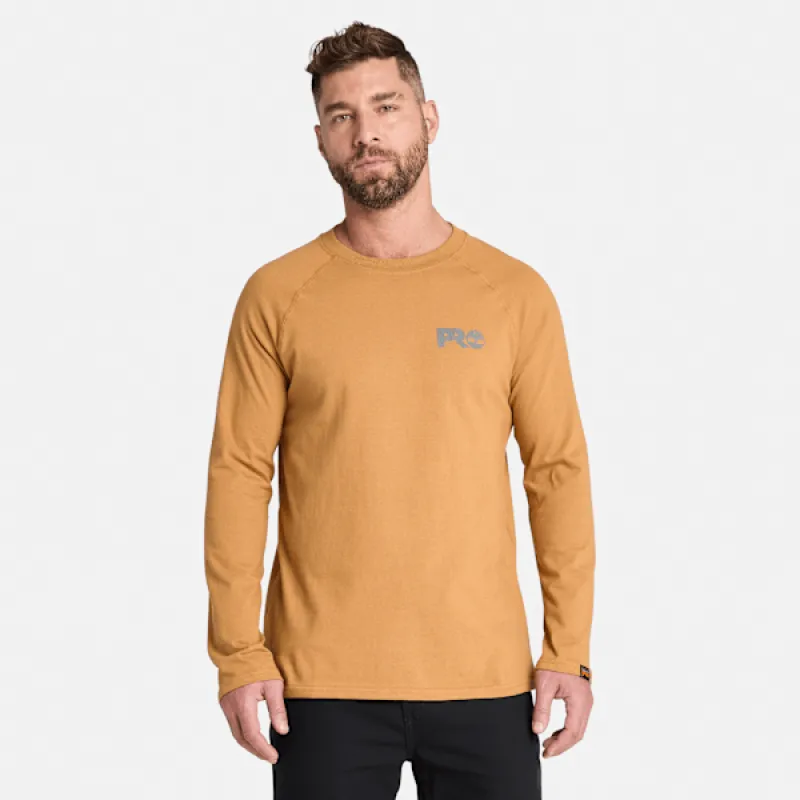 Men's Timberland PRO® Core Reflective Logo Long-Sleeve T-Shirt in Wheat Boot sold by Timberland