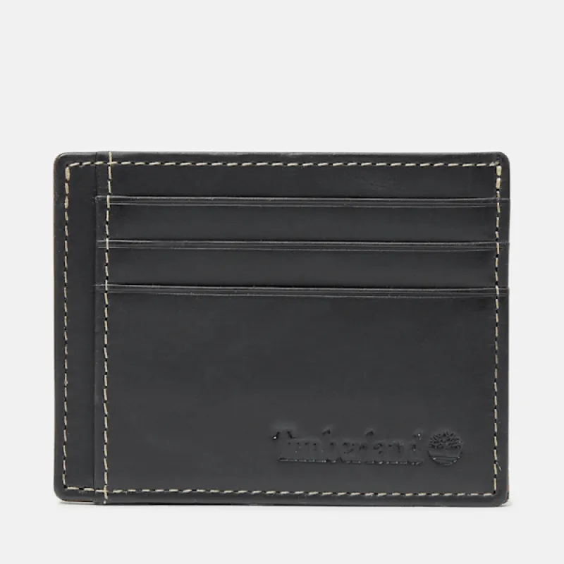 Timberland Men's Waxy Pull-Up Card Case in Black sold by Timberland
