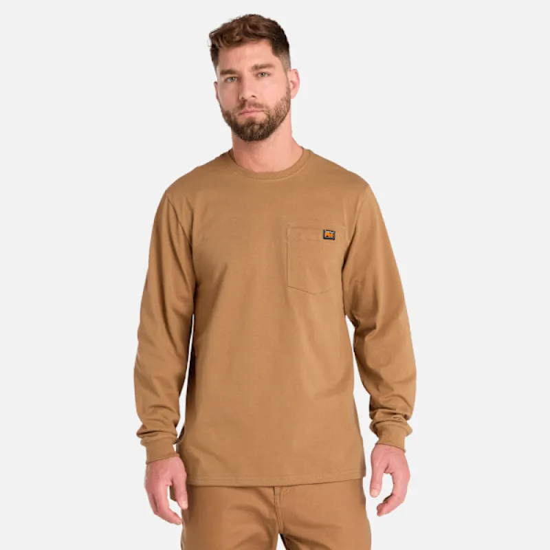 Men's Timberland PRO® Core Pocket Long-Sleeve T-Shirt in Dark Wheat sold by Timberland