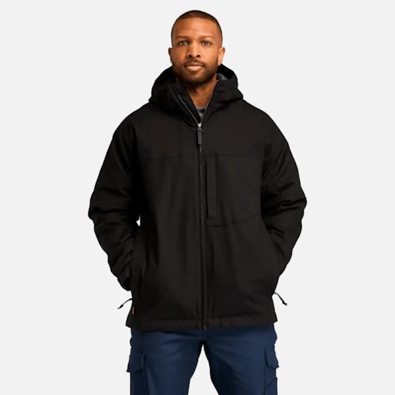 Men's Timberland PRO® GritFlex Canvas Hooded Jacket in Black sold by Timberland