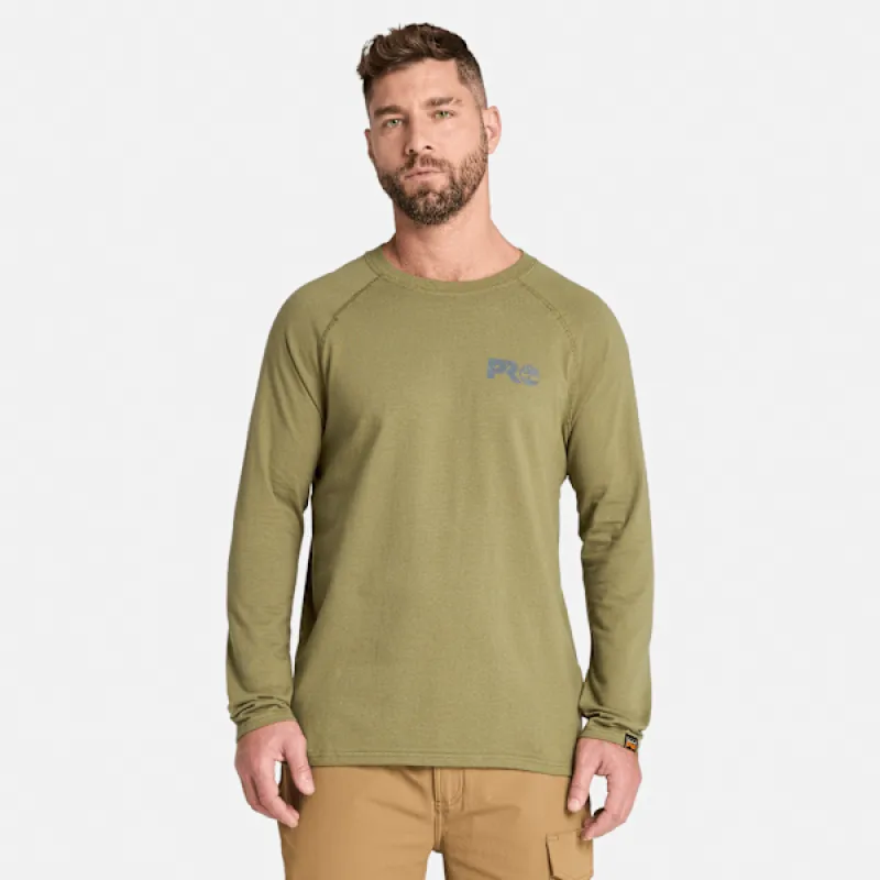 Men's Timberland PRO® Core Reflective Logo Long-Sleeve T-Shirt in Burnt Olive sold by Timberland