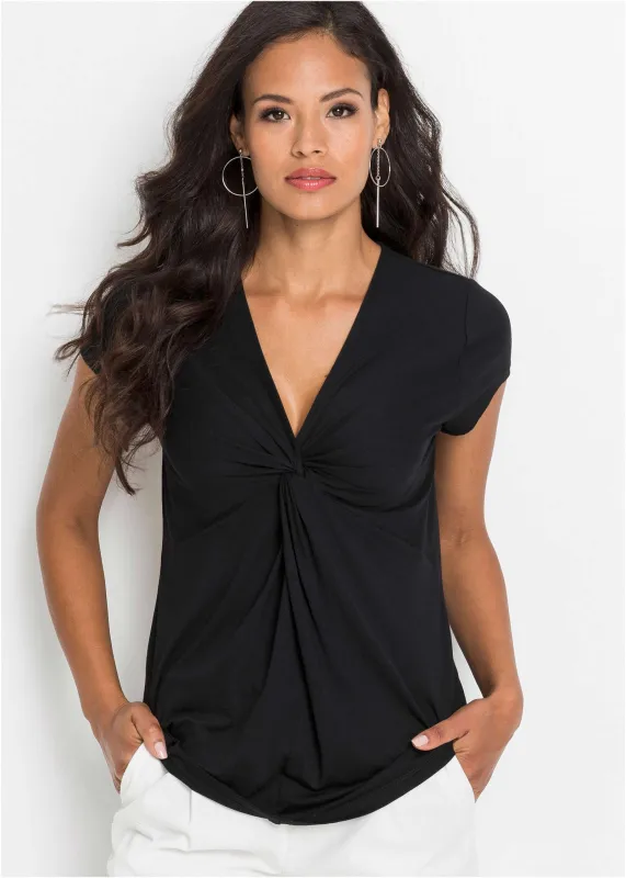 Knotted T-Shirt - Black sold by VENUS