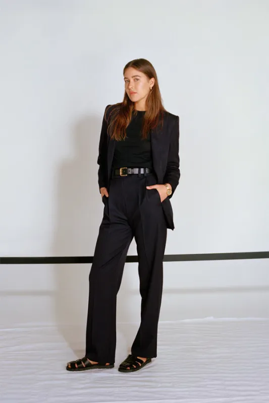 Pre-Order Yu Tailored Navy Japanese Twill Wool Pants sold by Caves Collect