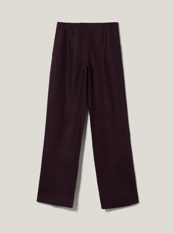 Linen Blake Trouser | Oxblood sold by Jigsaw