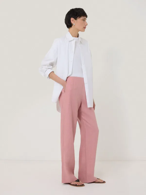 Linen Blake Trouser | Pink sold by Jigsaw