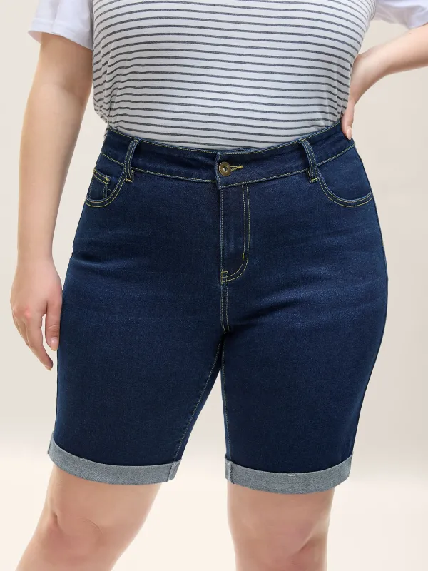 Stretchy Skinny-Fit Classic Denim Shorts sold by Bloomchic