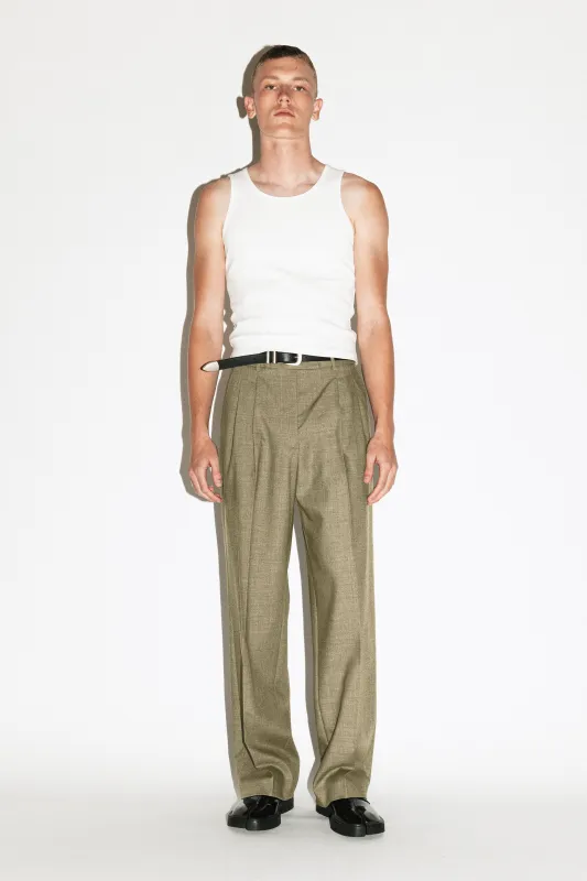 Dume Wide-Leg Ultra-Pleated Trouser  |  Oyster sold by California Arts