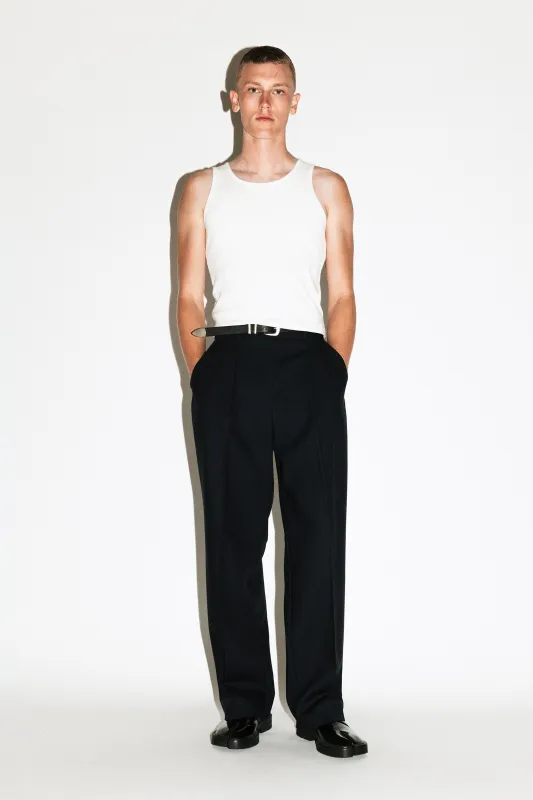 Dume Wide-Leg Ultra-Pleated Trouser  |  Black sold by California Arts