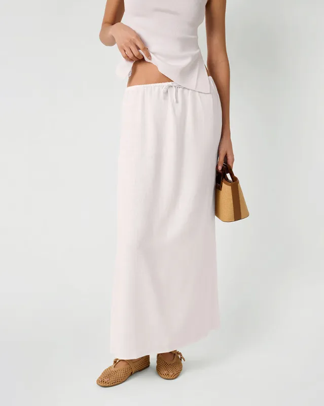 Tie Waist Linen Skirt sold by WeWoreWhat