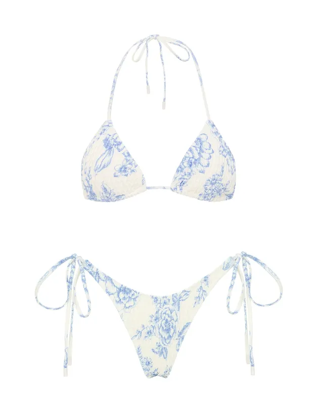 VINCA - INDIGO Floral Triangle Bikini Set sold by triangl swimwear