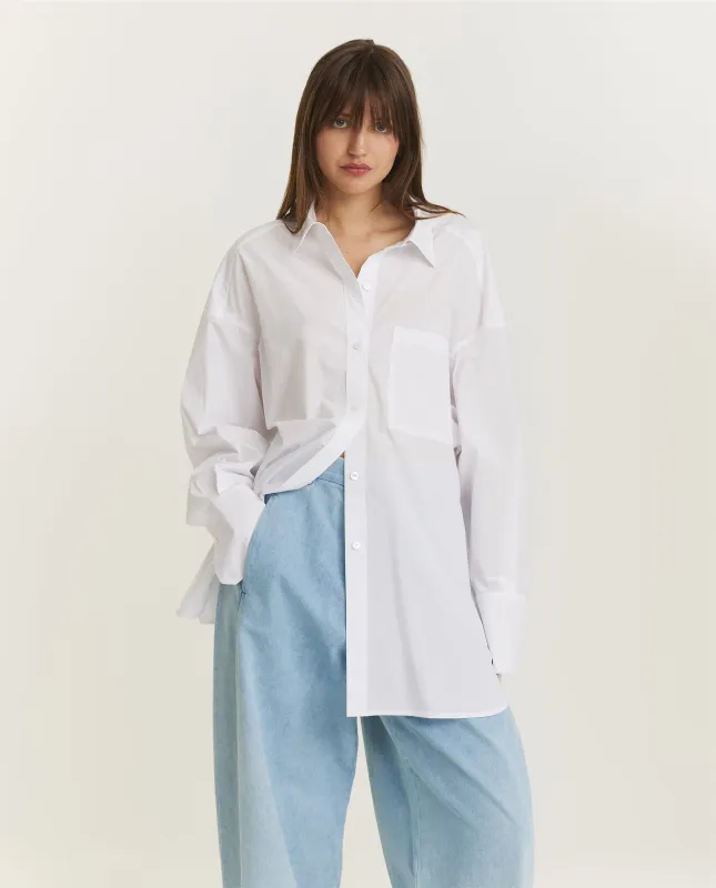 Oversized Katoenen Shirt - Wit sold by Pauw Amsterdam