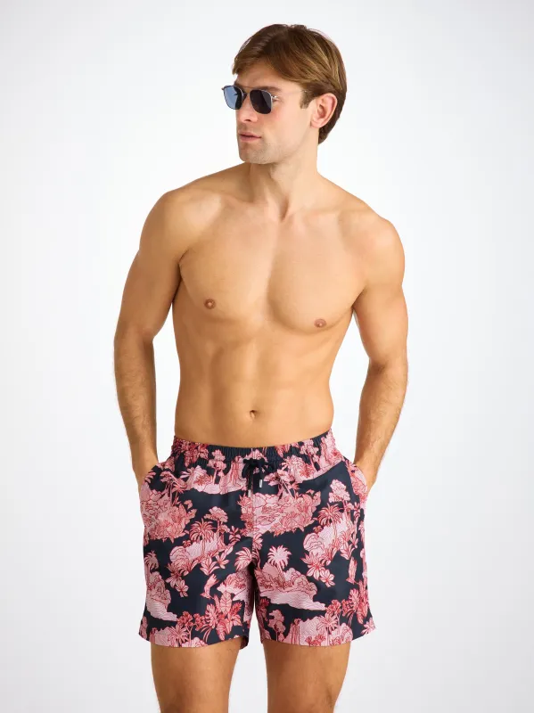 Men's Swim Shorts Navy Island Hopping Print sold by Derek Rose