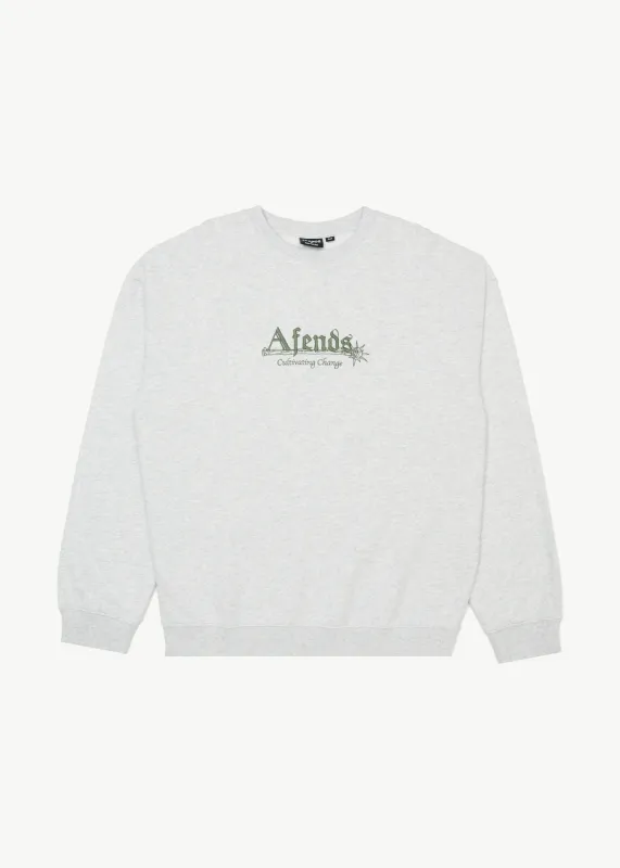 AFENDS Mens Mace - Crew Neck Jumper - Grey Marle sold by Afends