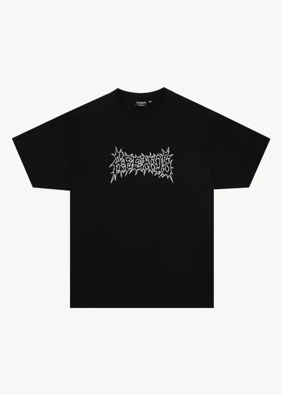 AFENDS Mens Mental - Boxy Tee - Black sold by Afends