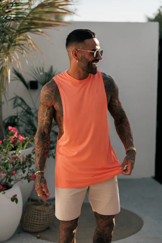 Father Sons Classic Bamboo Dropped Armhole Salmon Vest - FSH1344 sold by Father Sons