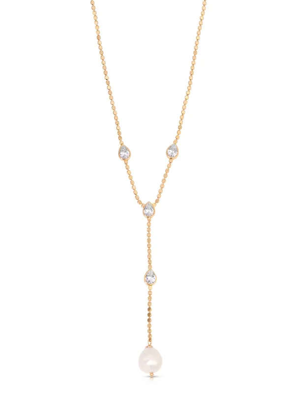 Dripping Crystal Lariat sold by ettika