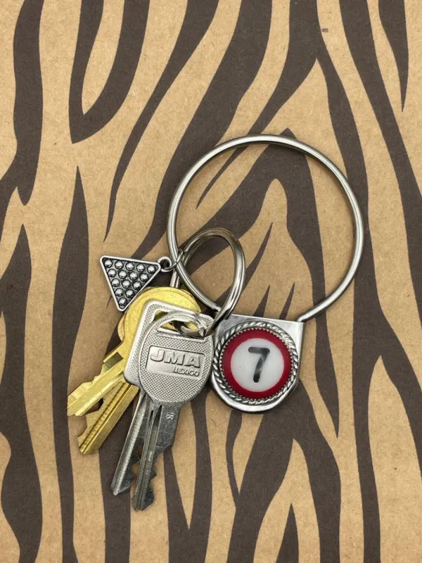 Billiard Ball  #7 Round Jumbo Pin Keychain sold by Modcloth