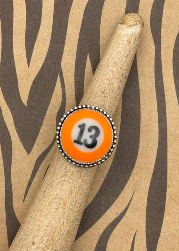 Billiard Ball #13 Sterling Silver Ring sold by Modcloth