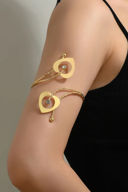 Metal hjerte rhinestone justerbart armbånd sold by Micas