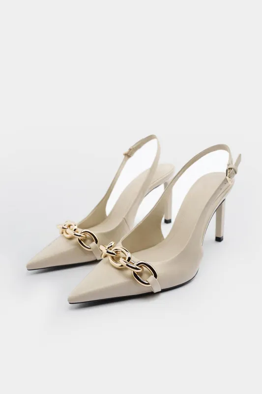 Kæde Metallic Pointed Heels sold by Micas