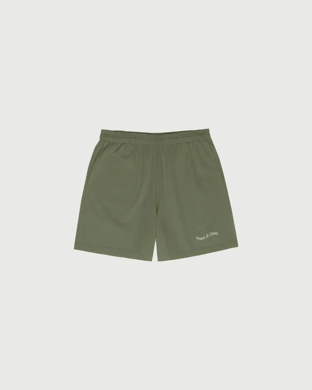 Wordmark Sweatshorts - Olive sold by Museum of Peace and Quiet