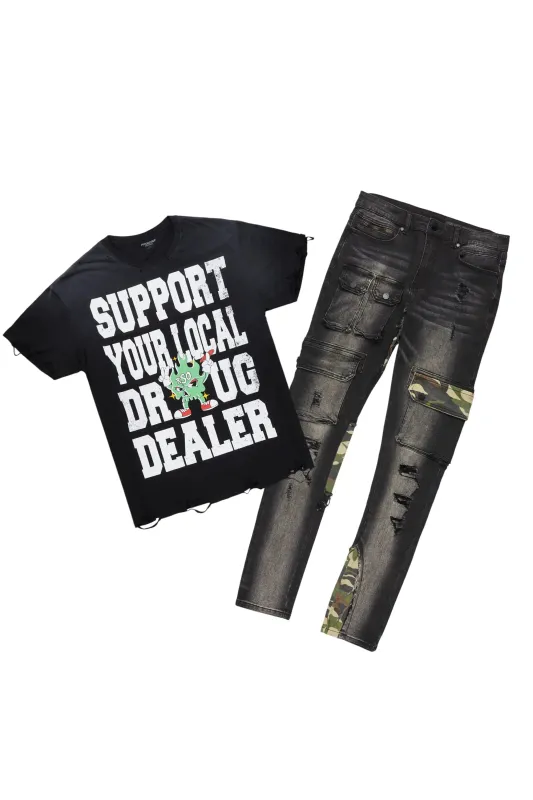 Tarl Black T-Shirt & Zeta Slim Jean Bundle sold by Rockstar Original