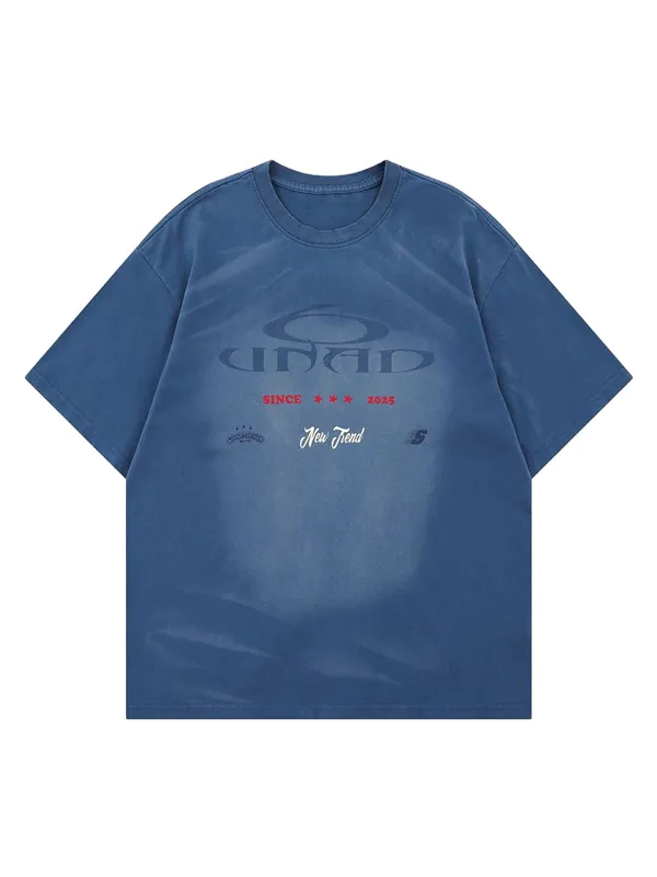 Washed Letters Graphic T-Shirt sold by Thesupermade