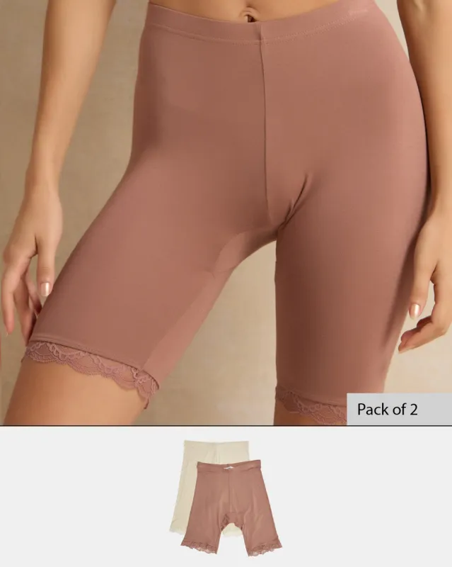 Women Brown And Ivory Comfort Short Set (2 Piece) sold by Redtag