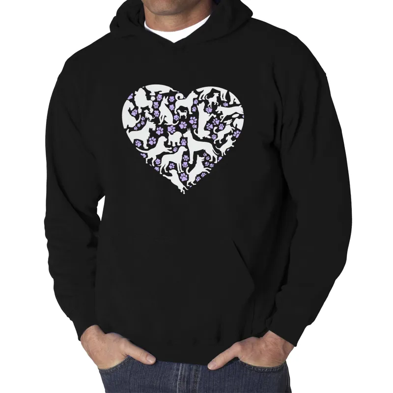 Dog Heart - Men's Word Art Hooded Sweatshirt sold by LA Pop Art