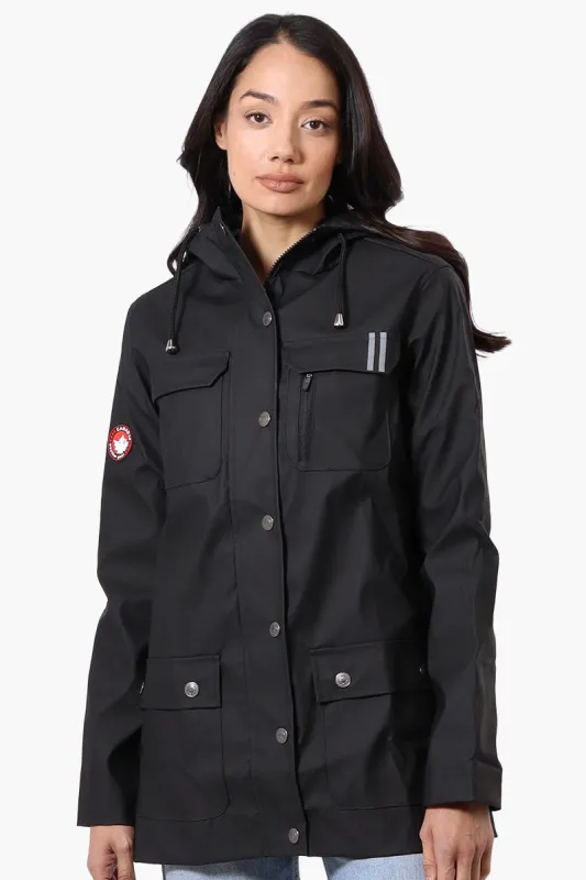 Canada Weather Gear Hooded Soft Shell Lightweight Jacket - Black sold by Fairweather