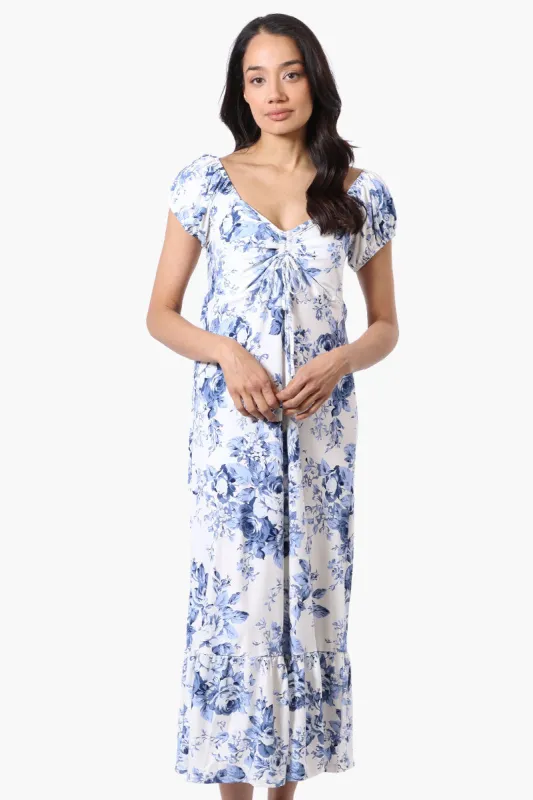 International INC Company Floral Smocked Back Maxi Dress - White sold by Fairweather