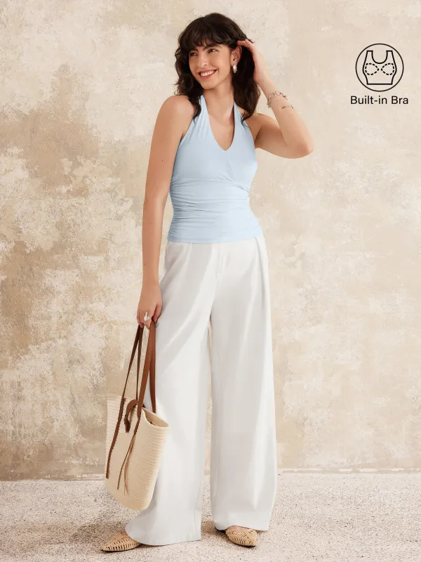 Halter Neck Side Gathered New Airy Brami Tank sold by ogl move
