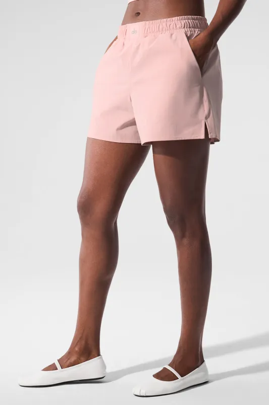 Pinstripe Daylight Boxer Short - Pink Quartz/Ivory sold by Alo Yoga