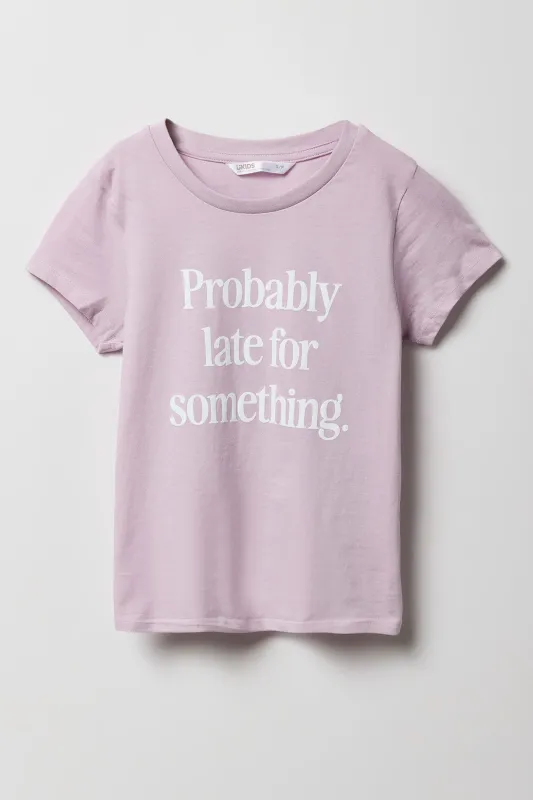 Girls Probably Late Graphic T-Shirt sold by Urban Planet