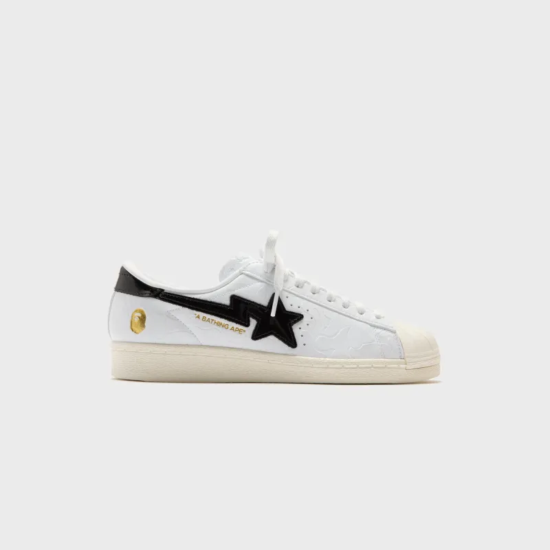 adidas x Bape Superstar - White / Core Black / Gold Metallic sold by Kith
