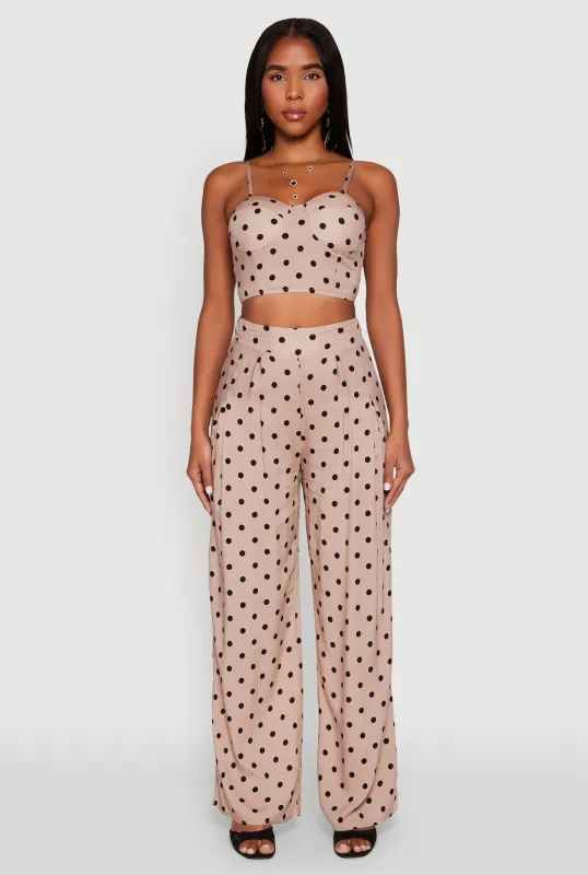 High Waisted Polka Dot Palazzo Pants sold by Rainbow