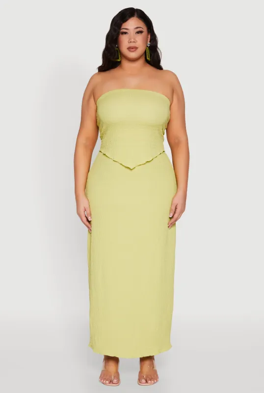 Plus Size Almost Famous Textured High Waist Maxi Skirt sold by Rainbow