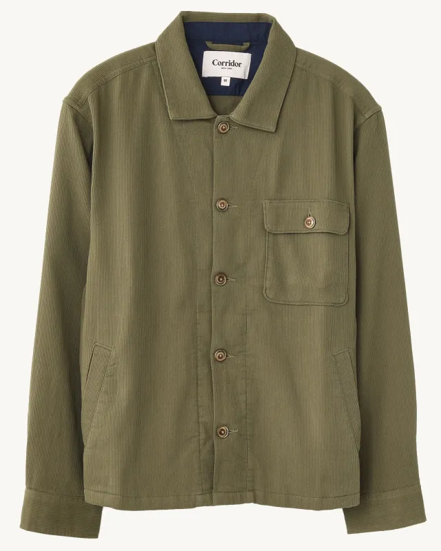 Bedford Cord Military Jacket - Olive sold by Corridor