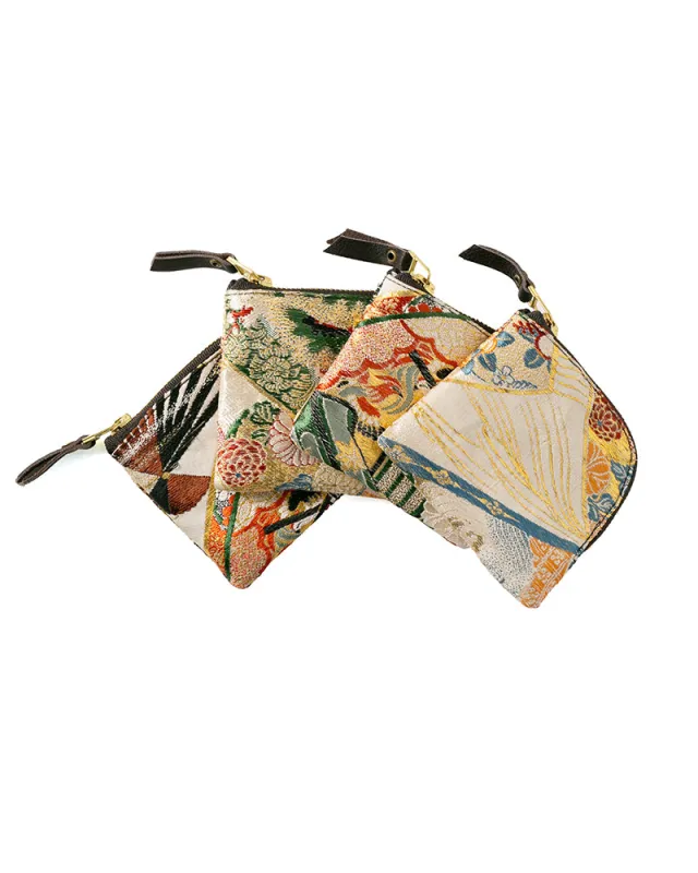 Kiriko Original Obi Zipper Wallet, White with Gold and Multicolor Accents sold by Kiriko