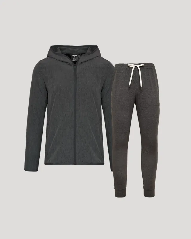 Charcoal Heather Gray Active Shell Jacket & Active Jogger 2-Pack sold by True Classic