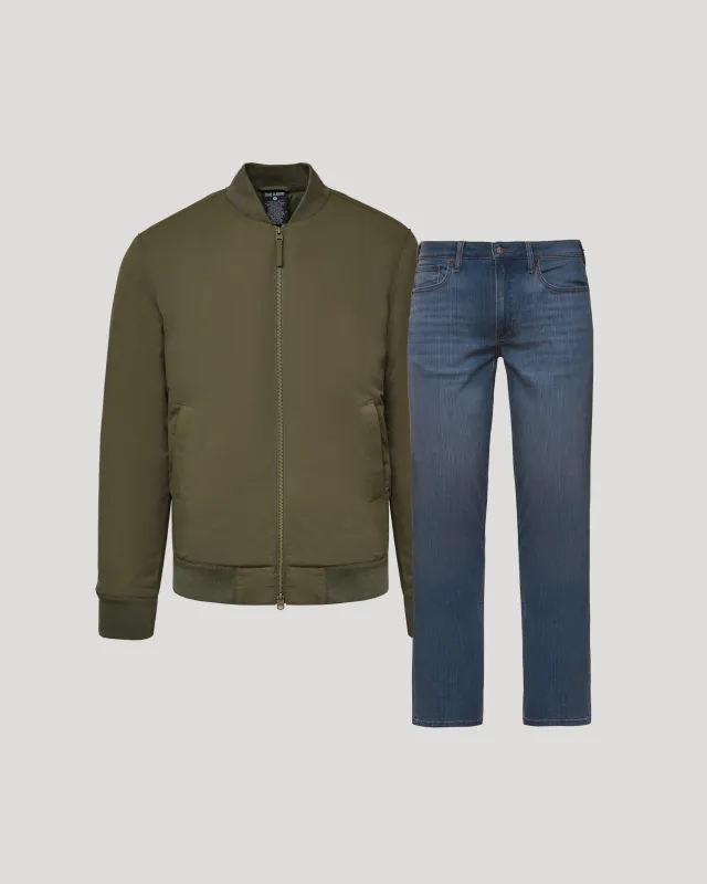 Army Green Bomber Jacket & Comfort Stretch Jeans 2-Pack sold by True Classic