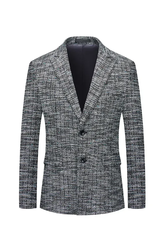 Grey Peaked Lapel Single Breasted Men's Blazer sold by Zapaka