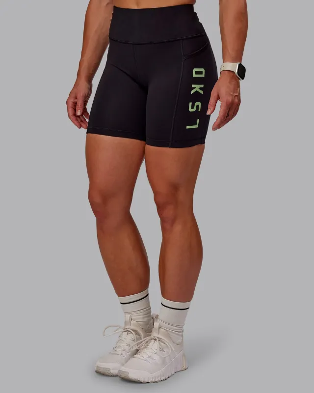 Rep Ultra High-Rise 6" Short Pockets - Black-Surreal Green sold by LSKD