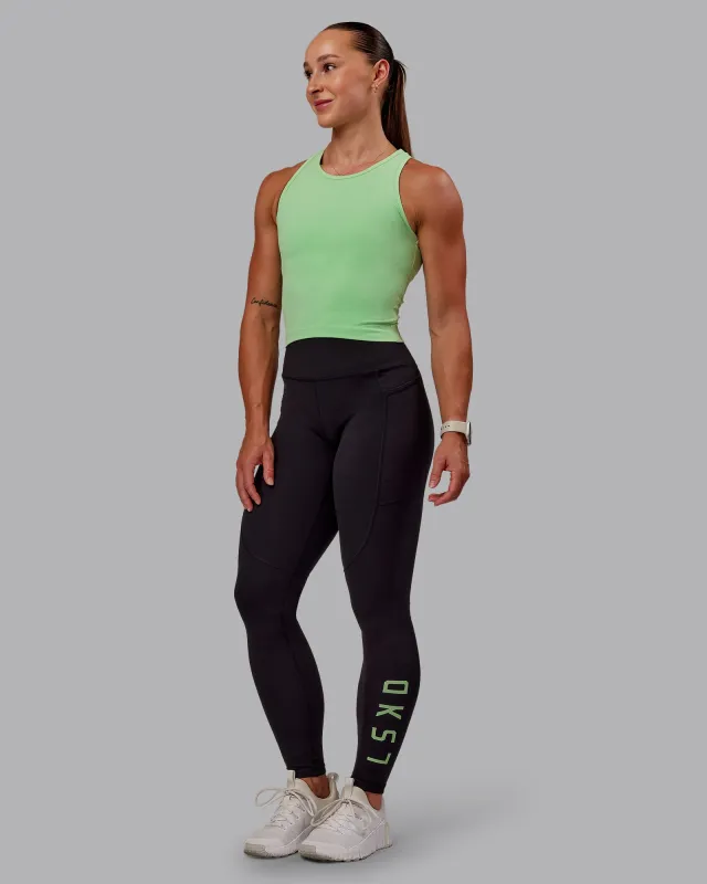 Rep Ultra High-Rise Full Length Legging Pockets - Black-Surreal Green sold by LSKD