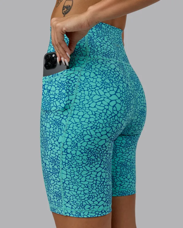 Fusion Ultra High-Rise 9" Short Pockets - Aquatic Awe Vitality Print sold by LSKD