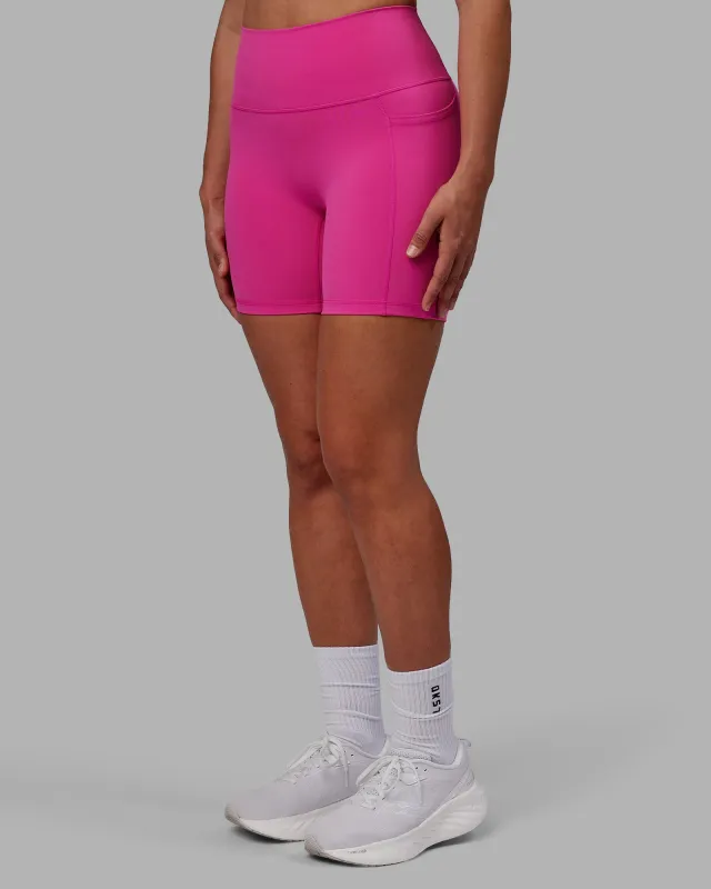 Fusion Ultra High-Rise 6" Short Pockets - Fuchsia Pink sold by LSKD
