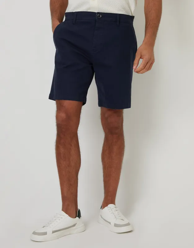 Threadbare Men's Navy Regular Fit Stretch Chino Shorts sold by Threadbare